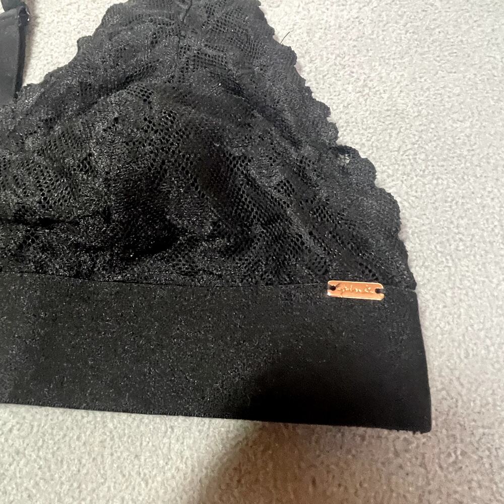 Victoria's Secret PINK Lace Triangle Racerback Bralette Medium Black Casual - Picture 2 of 6